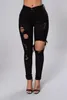 Black Ripped Jeans For Women Denim Pencil Pants Trousers High Waist Stretch Skinny Jeans Torn Jeggings Plus Size 2020