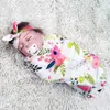 Sacchi nanna neonato con fascia Bambino INS Bozzolo floreale Swaddle Avvolgere il bambino Fasce Sacco nanna Fotografia Prop Coperta Avvolge