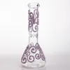 7mm d'épaisseur Octopus Beaker Bong 13 pouces de hauteur Narguilés Peinture à la main Pipe à eau en verre Dab Rigs Vert Rose Violet Fumer Outils