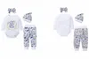 Çocuk Giyim Bebek Kız Butik Suits Tasarımcı Moda Kıyafetler Hayvan Baskılı Şapka Kafa Noel Karikatür Giyim 5245 ayarlar Pantolon Tops