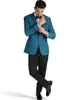 Knappe Blauwe Bruidegom Tuxedos Piek Revers Slim Fit Groomsmen Bruiloft Tuxedos Populaire Mannen Formele Prom Jacket Blazer Pak (Jas + Broek + Tie) 337