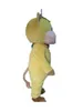 2019 Costume de mascotte de bétail jaune chaud de haute qualité avec une écharpe orange pour adulte à porter