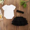 Newborn Baby Romper Suit Infant Baby Halloween Pumpkin Theme Clothing Baby Girls Letter BowTie Mesh TUTU Skirt With Headband 068886222