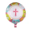 Osterkreuz-Folienballon, runde Kruzifix-Folienballons, Kreuz, Heliumballons, Osterdekorationen, Kugeln, Osterparty-Dekoration