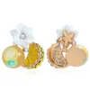 New Fruit Lemon Earring Stud Per ragazze Fashional Flower Ear Stud Gioielli Corea Style Personalità Crystal Ear Ring Creative Charm Ear Stud