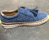 Lyxig designer kvinnor espadrilles skor mode loafers sommar casual skor andas mesh strand slipper bekväma svarta glid sandaler