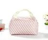 50pcs 5 Styles New geometric pattern Lunch Bag Tote Bag Lunch Organizer Handle Insulation Cold Picnic Food Storage Box Thermal Canvas Box