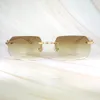 Luxuriöse Sonnige Carter Sunglas für Männer Frauen Randlose Sonnenbrille Herren Retro Design Sonnenbrille Polygon Lentes de Sol Herren Mode Eyewear Männliche Tönen für das Fahren