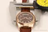 Роскошные мужские часы розового золота унисекс, новое поступление, автоматические механические наручные часы с кожаным ремешком 36 мм