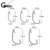 50 sztuk / Box 1/0 # -5 / 0 # Crank Fishhook Z Wiosen Lock Pin Crank Connect Fishing Hooks Assist Miękkie Przynęty Pin Jig Hook Fishing Tackle