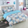 Best.Wensd Quality 3D Pościel Zestaw Geometryczne Kraty Drukuj Duvet Cover Set Bedclothes Z Poszewką Prosty kolor 2 / 3pc