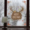 Merry Christmas Removable lovely reindeer Wall Stickers Shop Window Stickers