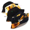 Cappello da secchio all'aperto 3D Campi di girasole 3D Stampato cappelli a bordo avanguardia Abbigliamento a doppia faccia di parate di parasole estivi per regali femminili da donna Fashion66605053