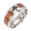 Rostfritt stål Tree of Life Cross Ring Wood Rings Band Kvinnor Herr Fashion Jewelry Will och Sandy