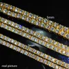 Hip Hop Bling Chains Jewelry Mens Diamond Iced Out Tennis Chain Necklace Fashion 3mm 4mm Silver Gold Necklaces