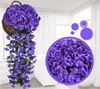 Flor artificial 3d toque real orquídea glicínias 90cm violeta videira parede pendurado rattan 90cm violeta videira pendurado seda videira flores1130283