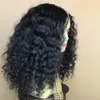 100% Mulheres 2x4 Parte Médio Afro Cabelo Humano Curly U Parte perucas para 150% Densidade brasileira Remy Cabelo Kinky Curly diva Perucas
