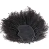 Americano africano baixo afro natural kinky clip ins 4c cordão rabo de cavalo extensão do cabelo afro puff updo cabelo pães