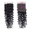 Indian Virgin Hair 5X5 Lace Closure Free Middle Three Part Deep Wave Five By Five Top Closure With Baby Hairs