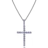 Hip Hop Nail Key Key Cross Cross Naszyjnik Bing Bing Diamond Stone 18K Gold Plated Women/Mężczyźni Biżuteria religijna