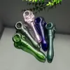 Färgad platthuvud konkav Ghosthead Glass Bongs Oil Burner Pipes vattenrör riggar rökning