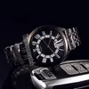 Nieuwe Aandrijving de WGNM0011 Automatische Herenhorloge PVD Staal Alle zwarte wijzerplaat Big Romeinse markeringen Skeleton Kalender Stalen Armband TimeZonewatch E105D4