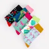 Combed Cotton Colorful Gogh Retro Argyle Flamingos Men Socks cool casual Dress Funny party dress crew Socks 1pair 2pcs M113