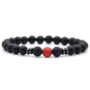 Handmade Cool Design Black Lava Bead Link Bracelets Men and Women Colorful 8 MM Natural Stone Tiger Eye Bracelet