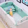 Sängkläder uppsättningar 105 * 60cm 5pcs / set Animerad Crib Bed Bed Bumper Forns 100% Bomull Bekväm Barnskydd Baby Tvättbar