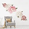 40x60cm Calcomanías Arte mural Patrón floral Decoración para el hogar Superficie del espejo Romántico PVC Sala de estar Etiqueta de la pared Dormitorio DIY Flor de peonía