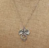 Moda Silver Wisiorek Dragon Naszyjnik Choker Charm Srebrny Metalowy Łańcuch Fabryka Czarny Skórzany Naszyjnik DIY Biżuteria