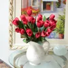 Vente en gros - 1 bouquet 9 têtes fausse tulipe fleur de soie artificielle bureau à domicile décor de mariage 6NCJ