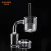 Hard Bottom 3pcs Thermal Quartz Banger Nail Set Hard Bottom wiz Dish Carb Cap Air Tube 10mm14mm18mm Joint Smoking Oil Banger 628