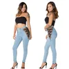 Dames Jeans Bulift Super Comfy Stretch Denim Skinny Zwart Sexy Mesh Bandage Broek Dames Potlood