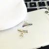 NUEVA Moda arcoíris CZ Diamond Stud Pendientes Caja Original set para Pandora 925 Plata Esterlina Color Crystal Pendiente de Mujer