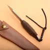 Specjalna oferta przetrwanie prosty nóż łowiecki Wysoka węglowa stalowa kropla punktowa ostrze pełne noże uchwytu z skórzaną osłoną