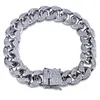 10-18mm Iced Out CZ Zircone Miami Bracciale a catena a maglia cubana Rapper Nuovo placcato oro 18k Uomo Hip Hop Punk Rock Curb Bling Catene di pietre preziose Gioielli Regali per acquisti Bijoux