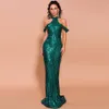 Evening dress Yousef aljasmi Bodycon Dresses Halter Mermaid Sleeveless Sequins Lace Fishtail dress - new for dinner party