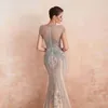 Heavy Crystal Perlen Abendkleid 2019 New Mermaid Long Prom Gowns Luxueux Jewel Besondere Anlässe Kleider