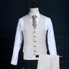 Three Piece Business Formal Men Suits Notched Lapel One Button Custom Made Wedding Groom Tuxedos (Jacket + Pants + Vest)