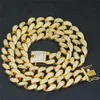 20MM Майами Снаряженная кубинский Link Chain Choker ожерелье Iced из Алмазные Hip Hop Bling ожерелье для мужчин и женщин