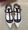 2022-women Flat sandals shoe dress pointed toe shoes buckle platform pumps wedding shoes black