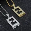 Iced Out Letters Hanger Ketting Nieuwe Collectie Fama First Cubic Zirkoon Heren Creatieve Ketting Hip Hop Sieraden