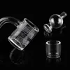 100% vrais accessoires pour fumeurs Quartz Banger avec plat de bouchon de carb 14mm 18mm Domeless Nail Femme Homme 90 degrés danger pour dab rig bong