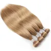 Honey Blonde Menselijk Haar Weave Bundels # 27 # 30 Maleisische Virgin Bruin Straight Hair 3 of 4 Bundels 16-24 Inch Remy Human Hair Extensions