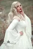 Renaissance Gothic Lace Ball Gown Wedding Dresses With Cloak Plus Size Vintage Bell Long Sleeve Celtic Medieval Princess Bridal Gown