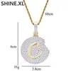 Iced Out Biscuits Pendant Necklace Micro Paled Zircon Gold Silver pläterad med rostfritt stål Rope Chain300B