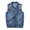 Herren denim Vest Men ärmlös jeanjacka västar Turn-down krage väst för män stora och hög plus size m-7xl3468