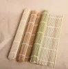 Piel blanca natural, cortina de sushi de piel verde 24 * 24 cm herramienta de rollo de arroz de lavamanos de cocina