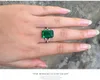 Rectangle Emerald Ring Princess Engagement Rings For Women Wedding Jewelry Wedding Rings Accessory Size 6-10 Free Shipping